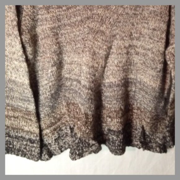 Coldwater Creek Woman's Light Weight Sweater 2X Cream / Brown Ombre - Picture 3 of 4